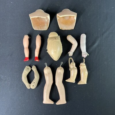 古董素瓷成分娃娃修复零件手臂腿身体箱  — 第 1/4 张图片