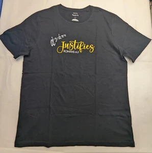 CHRISTIAN BLACK T SHIRT JUSTIFIES ROM 4:5 EB00591 BIN 005 - Picture 1 of 5