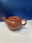 Vntage minature reddish brown ceramic tea pot w/lid