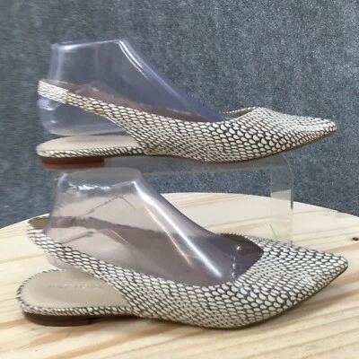 Marc Fishers Sandals Womens 10M Ansli Slingback Flats Beige Faux Leather Slip On - Image 1 of 4