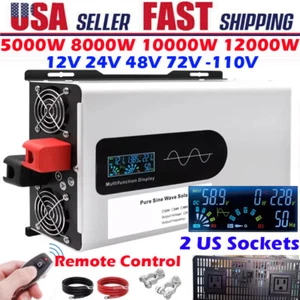 5000W 8000W 12000W Pure Sine Wave Power Inverter Solar Off Grid +Wireless Remote - Picture 1 of 28