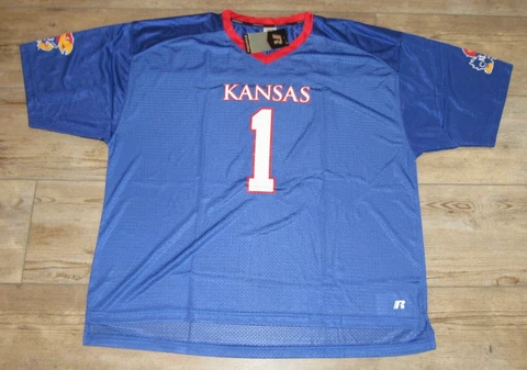 Kansas Jayhawks KU #1 Russell Athletic Football Jersey size Men's Medium Cover