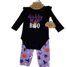 Girls Baby Essentials 4pc HALLOWEEN "Daddy is My Boo" Outfit  Size 6 mo NWT