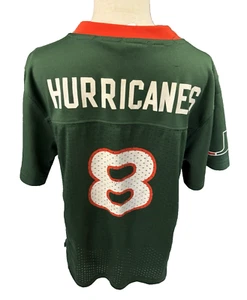 Threads University Miami Hurricanes #8 Youth VINTAGE maglia verde camicia media - Foto 1 di 3