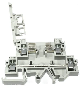 AB 1492-JD3FB/A Terminal Block, 10A Fused, 20A, 300V AC/DC, 2 Level, Gray, 4mm - Picture 1 of 3