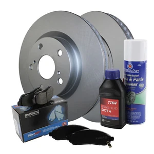 Front Brake Kit 296mm Rotors Akebono ProACT Ceramic Pads For ES300h ES350 Avalon - Picture 1 of 8