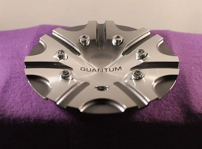 Tapa central de rueda personalizada QUANTUM NEGRA Y PLATEADA (UNA) # QT106-L175-GAL ¡NUEVA! Foto 1 de 2