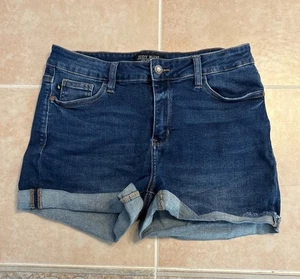Judy Blue Womens Blue Medium Wash Cuffed Denim Jean Short Shorts Size Large - Picture 1 of 13