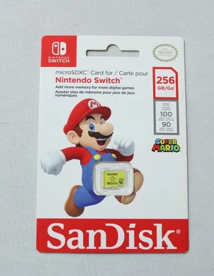 SanDisk Nintendo Switch Micro SD SDXC Card JL3 Yellow 256GB *UNTESTED* - Image 1 of 4
