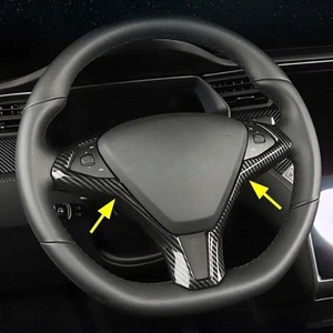 For Tesla Model S X Carbon Fiber Steering Wheel Switch Button Trims Accessories - Picture 1 of 5