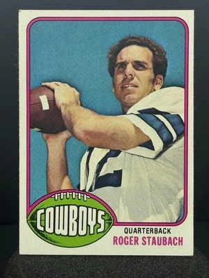 ROGER STAUBACH 1976 Topps Fútbol #395 Dallas Cowboys QB LEGEND *arrugue Foto 1 de 4