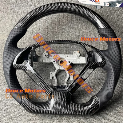 Volante de cuero de fibra de carbono negro personalizado para Infiniti G25 G37 2008-2013 Foto 1 de 3