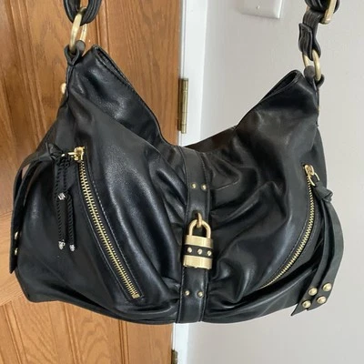 Vintage Steve Madden Hand Bag Crossbody Satchel Black Bvilete Purse Rock Moto - Image 1 of 4