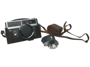 Vintage Ansco Autoset analoge 45 mm Kamera mit Rokkor 45 mm f/2,8 Objektiv & Blitzaufsatz - Bild 1 von 22