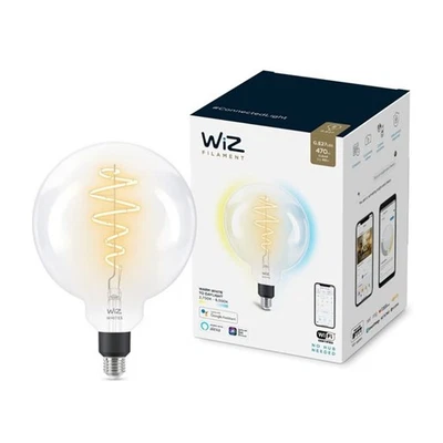 WiZ Smart LED Filament G200 Globe 6,5W E27 klar 470lm 2700K-6500K dimmbar WiFi - Bild 1 von 4