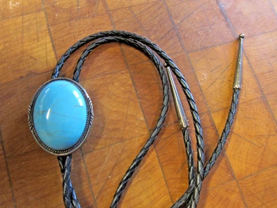 Corbata Navajo Bola Bola Plata de Ley y Turquesa Firmada Diné Begaye 925 Foto 1 de 4