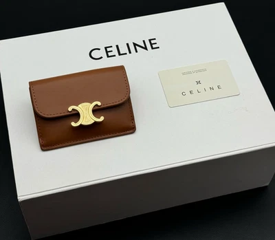 Cartera de cuero tostado Celine Triomphe Foto 1 de 4