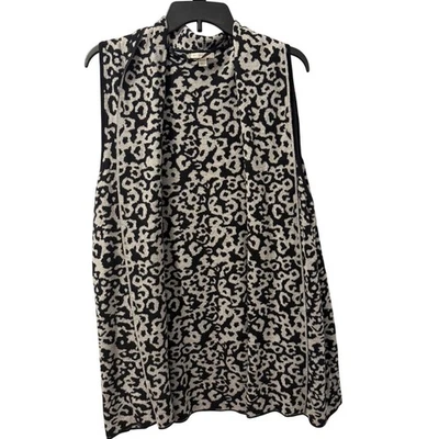 Cato Trendy Black White Leopard Print Sleeveless Sz 22/24W Sweater Vest - Image 1 of 4