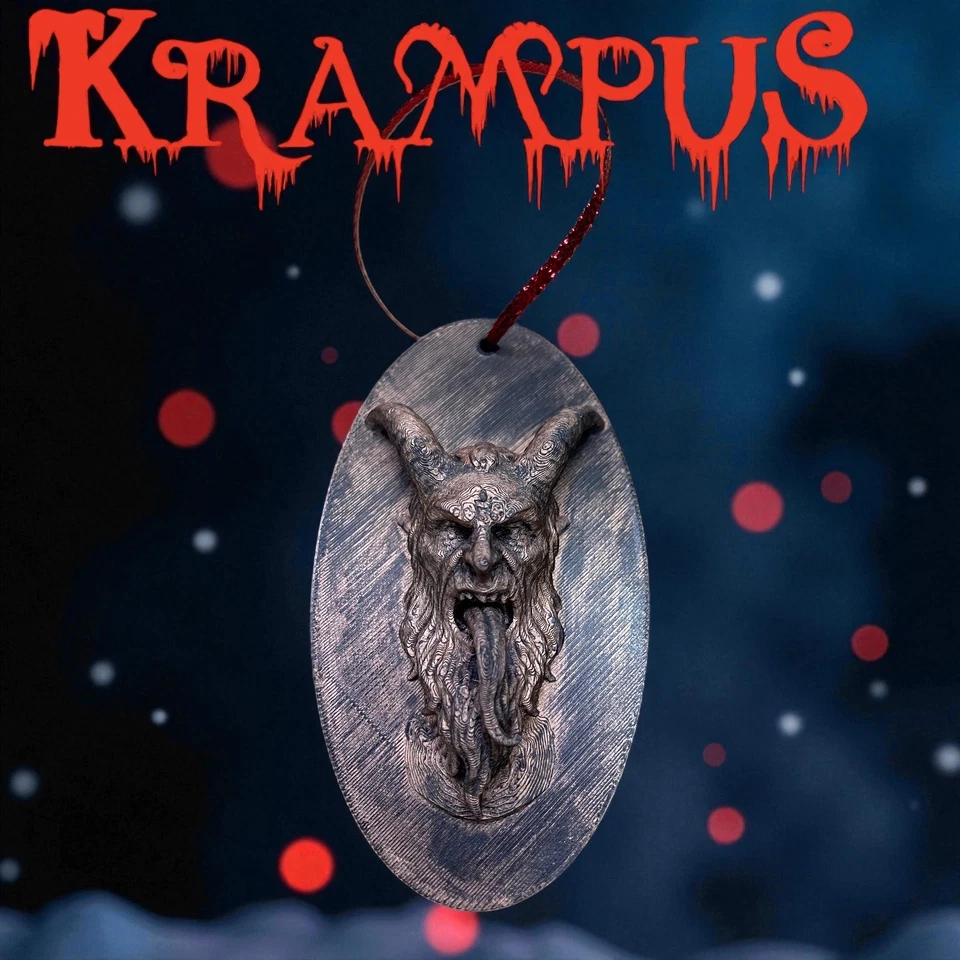 Krampus Face Christmas Tree Ornament – Gothic Bauble Decoration, Gift unusual - Image 1 of 1