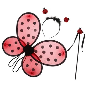  Ladybug Wings Costume Girls Antenna Headbands Halloween Costumes - Picture 1 of 12