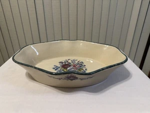 Home & Garden Party Floral Splendor Oval Platter Stoneware Plate Pottery Dish - Picture 1 of 10