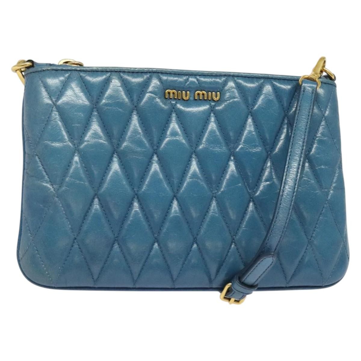 バッグ Archive miu miu leather hand bag blue VINTAGE Miu Miu Blue Leather Handbag Shoulder bag | eBay