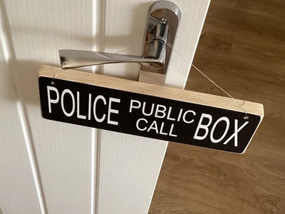 Dr who sign police public call box vintage gift kids room tardis wooden sign  - Image 1 of 4