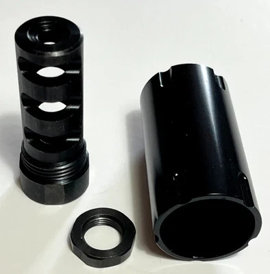 🔥🔥1/2x28 Compensador de freno de boca compacto híbrido con funda de conmoción cerebral🔥🔥 Foto 1 de 3