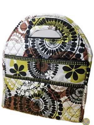 Vera Bradley Cocoa Moss Lunch Bag Box Cooler Tote Quilted Cotton - Imagem 1 de 4
