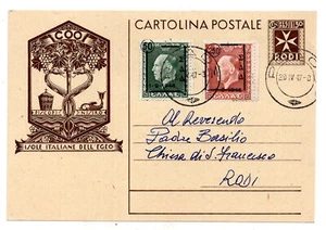 Egeo Amm. Militare Greca Dodecaneso Cartolina Postale FDC - Picture 1 of 1