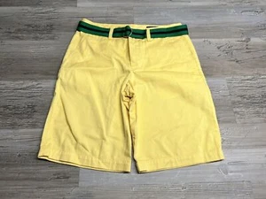 Polo Ralph Lauren Boys Bermuda Shorts Preppy Casual Summer Belted Yellow Sz 14 - Picture 1 of 8