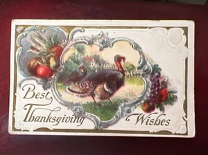 c1929 Best Thanksgiving Wishes Vintage Postcard - Picture 1 of 2