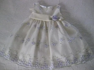 Vestido Cenicienta Fiesta Concurso Niñas Talla 24M Crema Lila Bordado Floral Rosa - Imagen 1 de 7