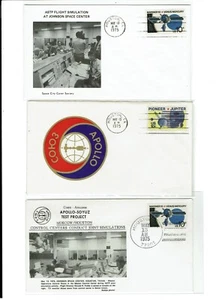 Apollo Soyuz 5/13/1975 Joint Flight Simulations 5 Space Covers ASTP Houston TX - Picture 1 of 2