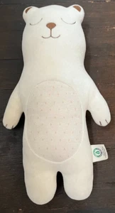 John N Tree Organic Cotton Plush Stuffed Toy Cream Teddy Bear Closed Eyes Velour - Picture 1 of 4