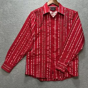 Patron Cito Long Sleeve Shirt Embroidered Western Mens M Stripes Tribal Design - Picture 1 of 9