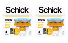 Schick Hydro Skin Comfort Stubble Eraser Men's Razor Cartridge Refills, 8 Count
