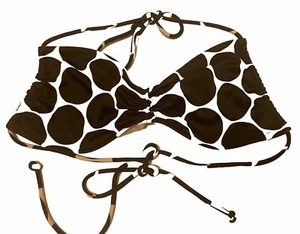 Victoria's Secret kleines gepolstertes drahtloses Bikinioberteil schwarz weiß großer Tupfenpunkt - Bild 1 von 7
