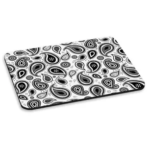 Noir & Blanc Motif Cachemire Floral Fleurs Tapis De Souris PC Ordinateur - Photo 1/1