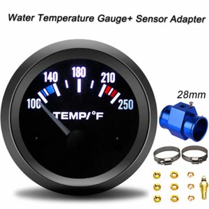 2" 52mm Car Water Temperature Gauge W/Sensor Radiator Hose Joint Pipe Adapter - Foto 1 di 11