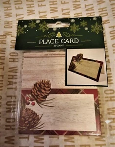 Set 20 TARJETAS DE LUGAR Navidad Acción de Gracias piñas bayas tarjetas en blanco NUEVO - Imagen 1 de 1