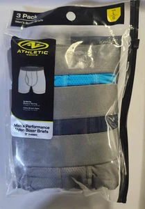 Athletic Works Men's Large Performance Nylon Boxer Briefs 3 Pack 9" Inseam - Picture 1 of 2