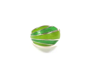 Anillo Vintage Diseñador - David Andersen - Esmalte Verde - Plata Esterlina 925 - Imagen 1 de 11