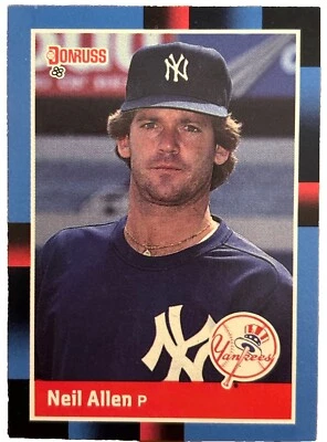 Excellent: Vintage 1988 Donruss Neil Allen New York Yankees Trading Card - Image 1 of 2