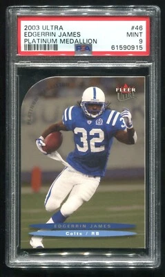 2003 Fleer Ultra Edgerrin James Platinum Medallion 26/100 PSA 9 MINT HOF - Image 1 of 2