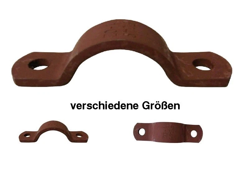 REYHER Rohrschellenhälfte / Rohrschellen DIN 3567 Stahl grundiert Form A -- rotbraun