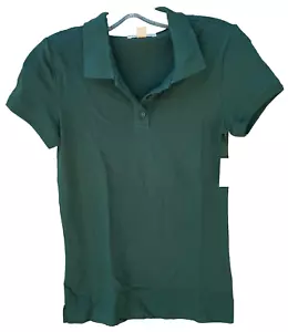 Aeropostale Girls Size M Green Short Sleeve Uniform Pique Polo Shirt NWT - Picture 1 of 12