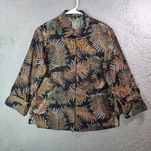 Kobi Halperin Shirt Top Damen kleine Knopfleiste Baumwolle Seide schwarz braun grün - Bild 1 von 10