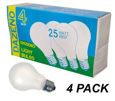 4 x 25W Pearl Light Globes Bulbs Lamps E27 Screw Incandescent A19 GLS - Image 1 of 3
