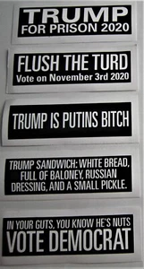 Calcomanías personalizadas anti Trump pequeñas para casco de motociclista calcomanías de vinilo regalo 1' x 3,5' cada una - Imagen 1 de 1
